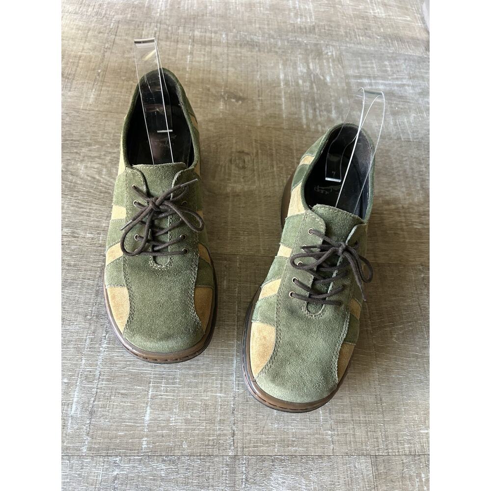 Dansko Elise Vintage Portugal Suede Oxford Shoes Green Tan Colorblock EU 38 US 8
